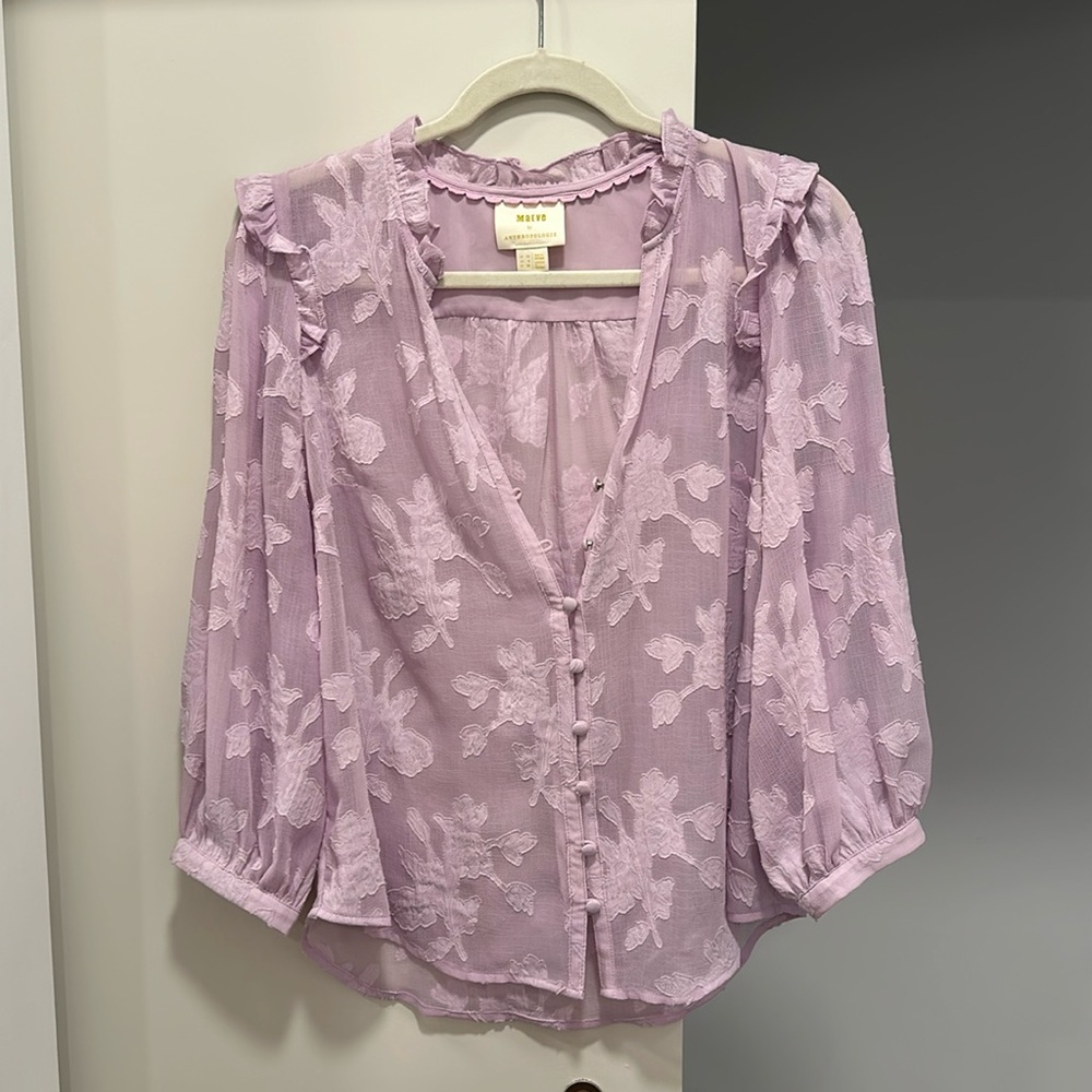 NWOT Maeve Lilac Blouse